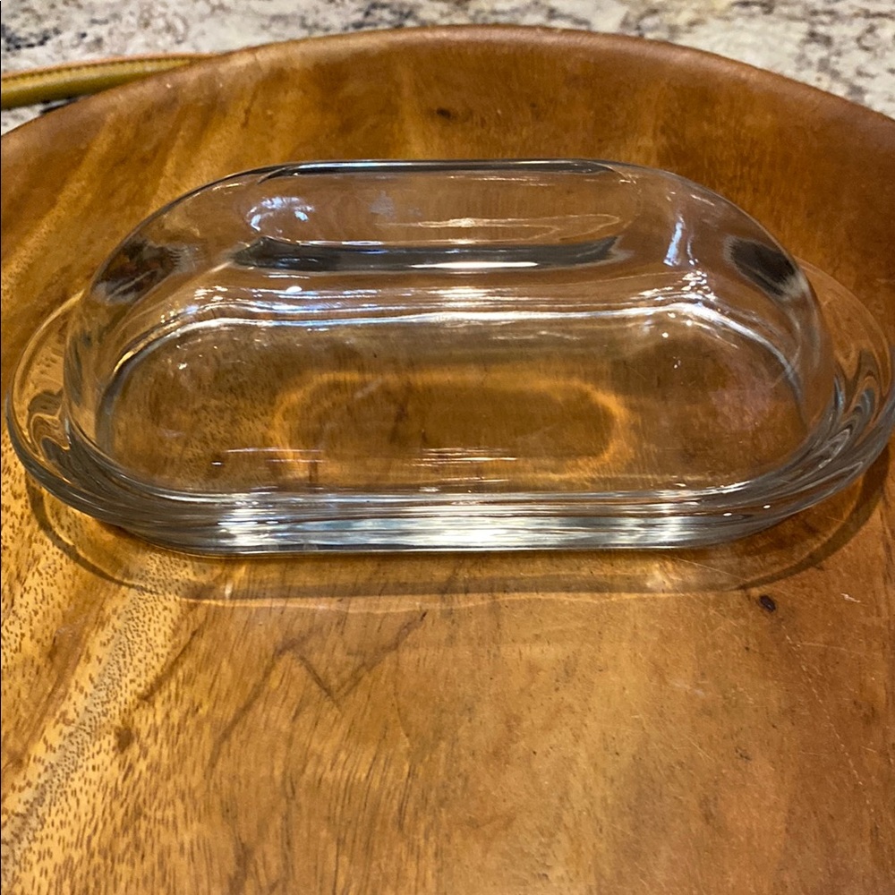 Clear Glass Butter Dish